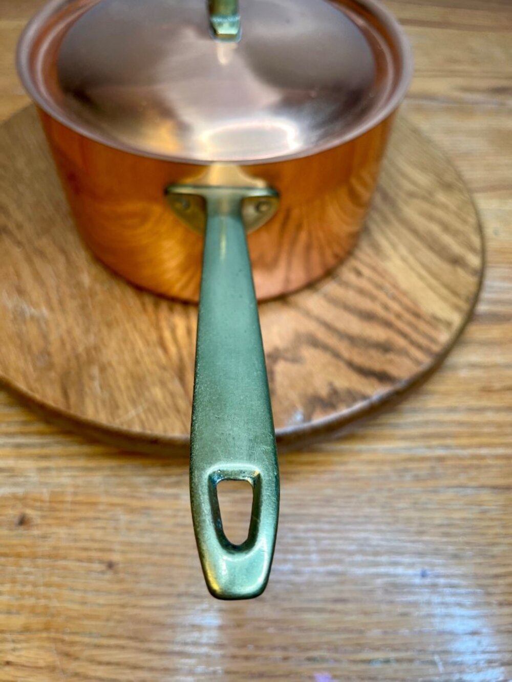 Vintage  Paul Revere Ware 3 quart  Copper Saucepan With Lid Bicentennial Brass H - Picture 4 of 12